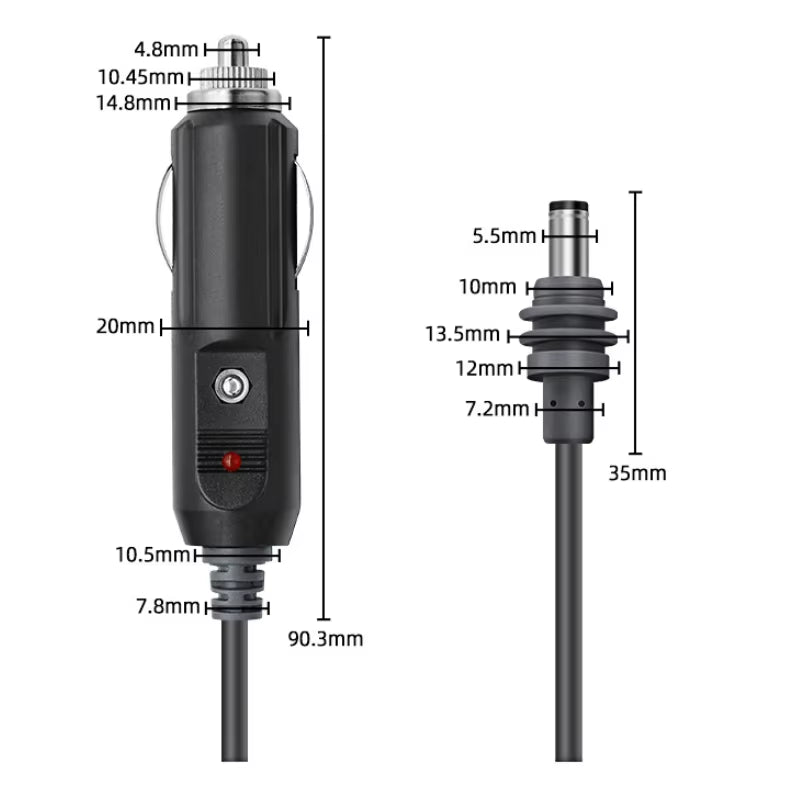 2M/3M for Starlink Mini DC Power Cable Direct to Cigaretter 12V Adapter Power Cable for Starlink Mini Waterproof
