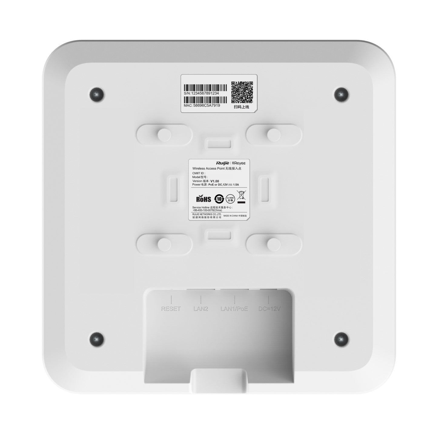 RG-RAP2260 (G) AP Reyee para Wi-Fi 6 de 1775 Mbps, con montaje en techo