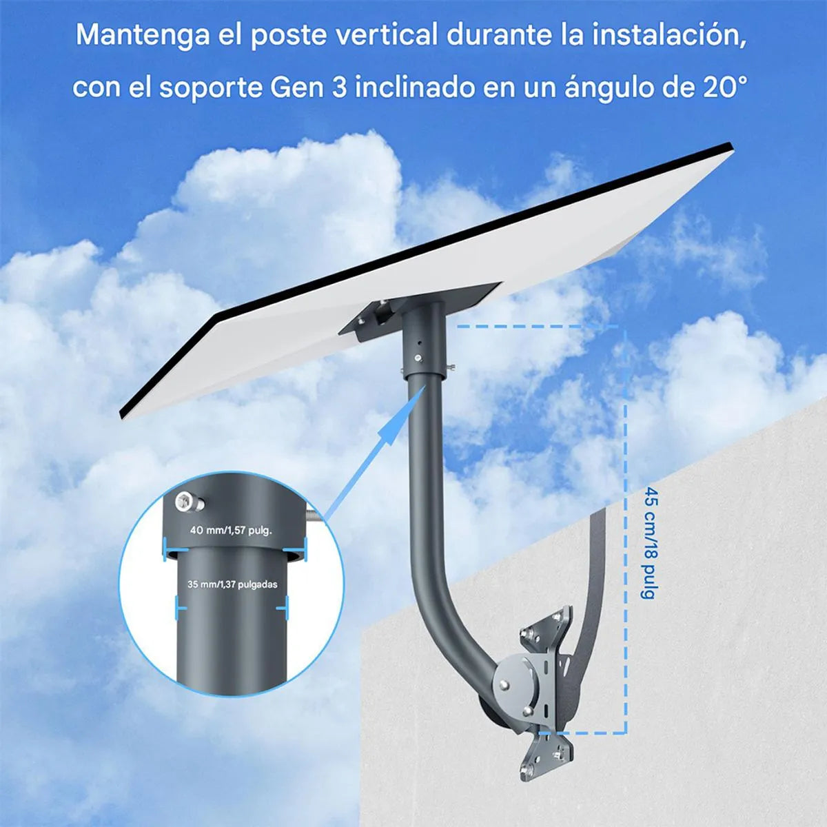 Rack de Montaje en Techo para Starlink Standard Gen3 V4 – Instalación Profesional