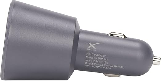 Adaptador Vehicular 12V-24V para Starlink Mini – Compatible con Flotas y Maquinaria