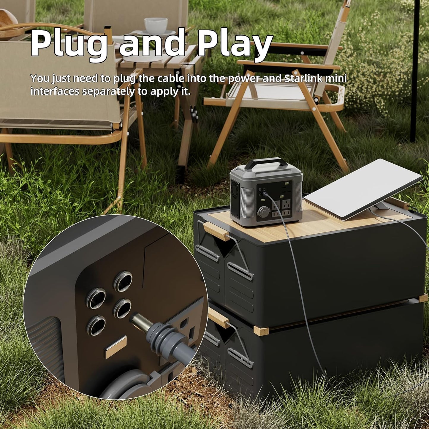 Starlink Mini Cable for Power Charging 6.5Ft Short 5521 DC to DC Power Cord 6.5 FT for Starlink Mini Accessories Replacement Power Cable Waterproof