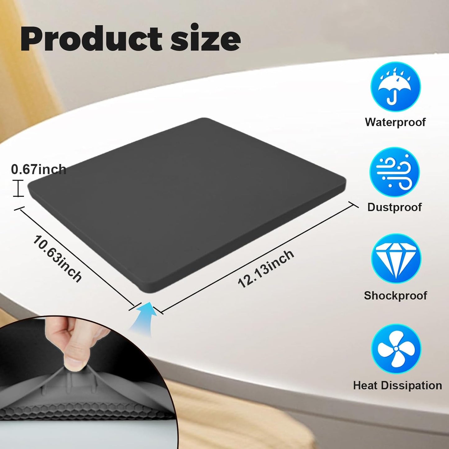 Starlink Mini Protective Cover Case, Starlink Mini Accessories Silicone Protective Case for Starlink Mini Dish Black