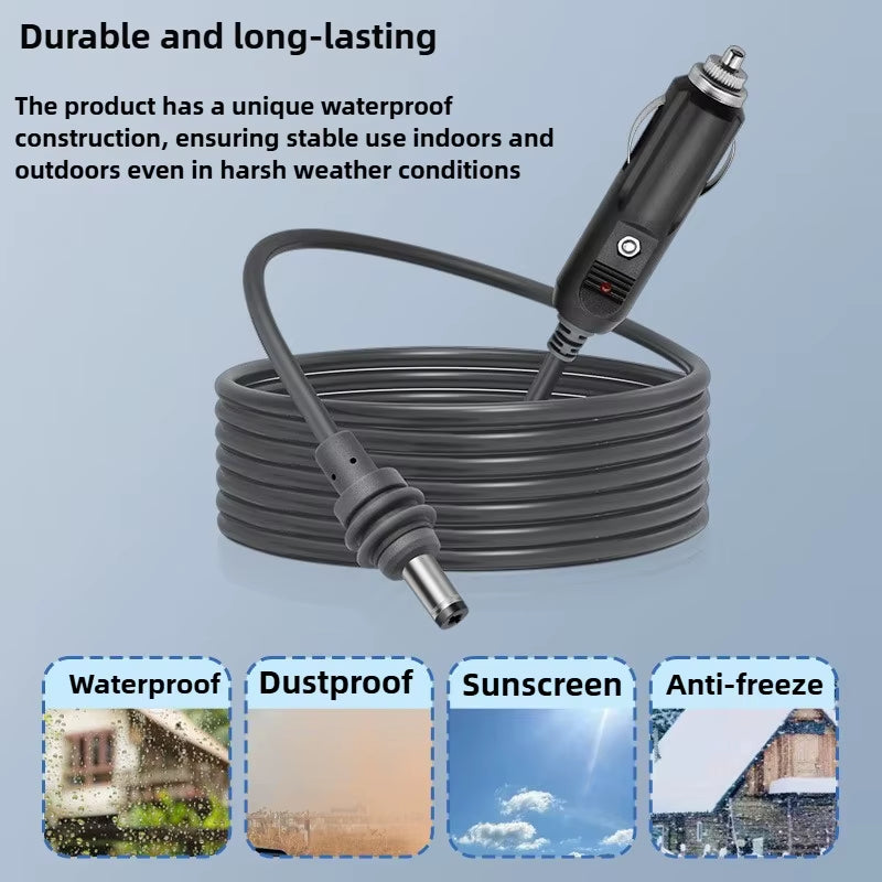 2M/3M for Starlink Mini DC Power Cable Direct to Cigaretter 12V Adapter Power Cable for Starlink Mini Waterproof