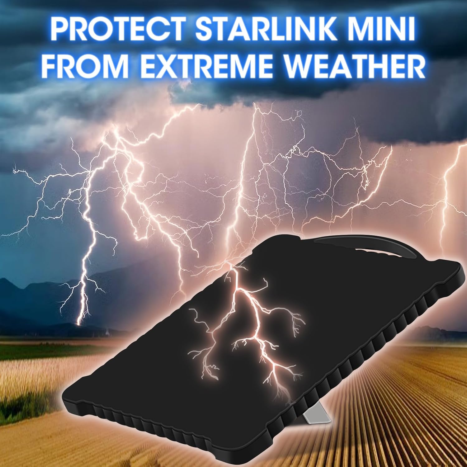 For Starlink Mini Case Cover, Liquid Silicone Protective Sleeve for Starlink Mini Satellite Dish Antenna Portable Full Protector Shell Accessories, Shock Resistant,Lightning-Proof (Black)
