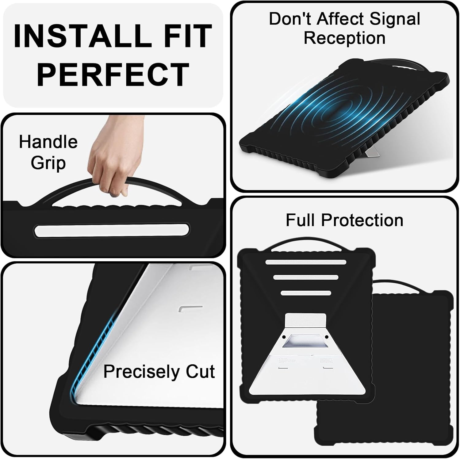 For Starlink Mini Case Cover, Liquid Silicone Protective Sleeve for Starlink Mini Satellite Dish Antenna Portable Full Protector Shell Accessories, Shock Resistant,Lightning-Proof (Black)