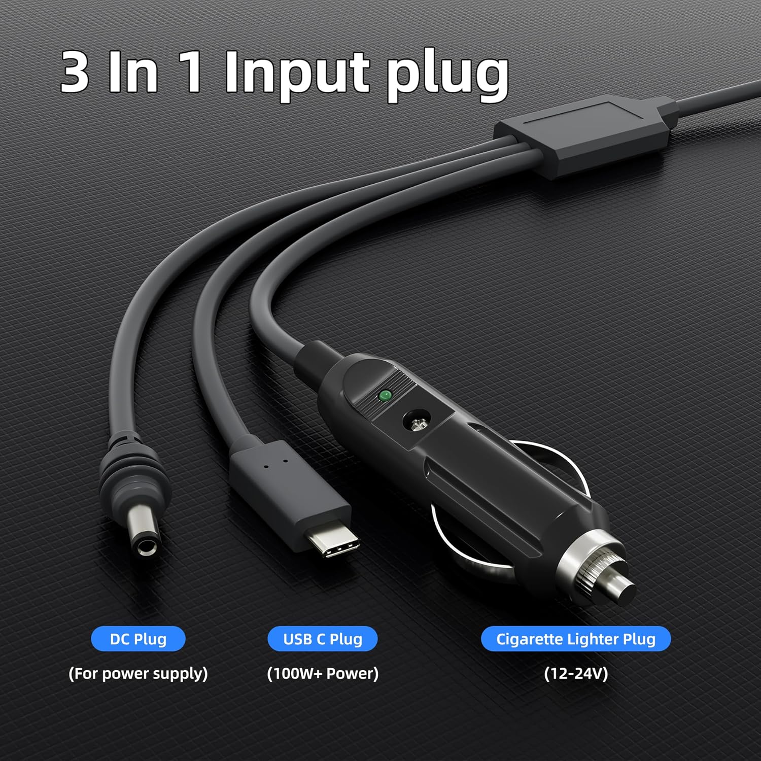 Starlink Mini 3 in 1 DC Power Cable 16.4FT, 100W+ USB C 12-24V Cigarette Lighter Plug and DC Male Power Cable Cord for Starlink Mini, Plug and Play Starlink Mini Accessories 5M