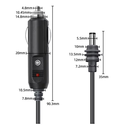 2M/3M for Starlink Mini DC Power Cable Direct to Cigaretter 12V Adapter Power Cable for Starlink Mini Waterproof