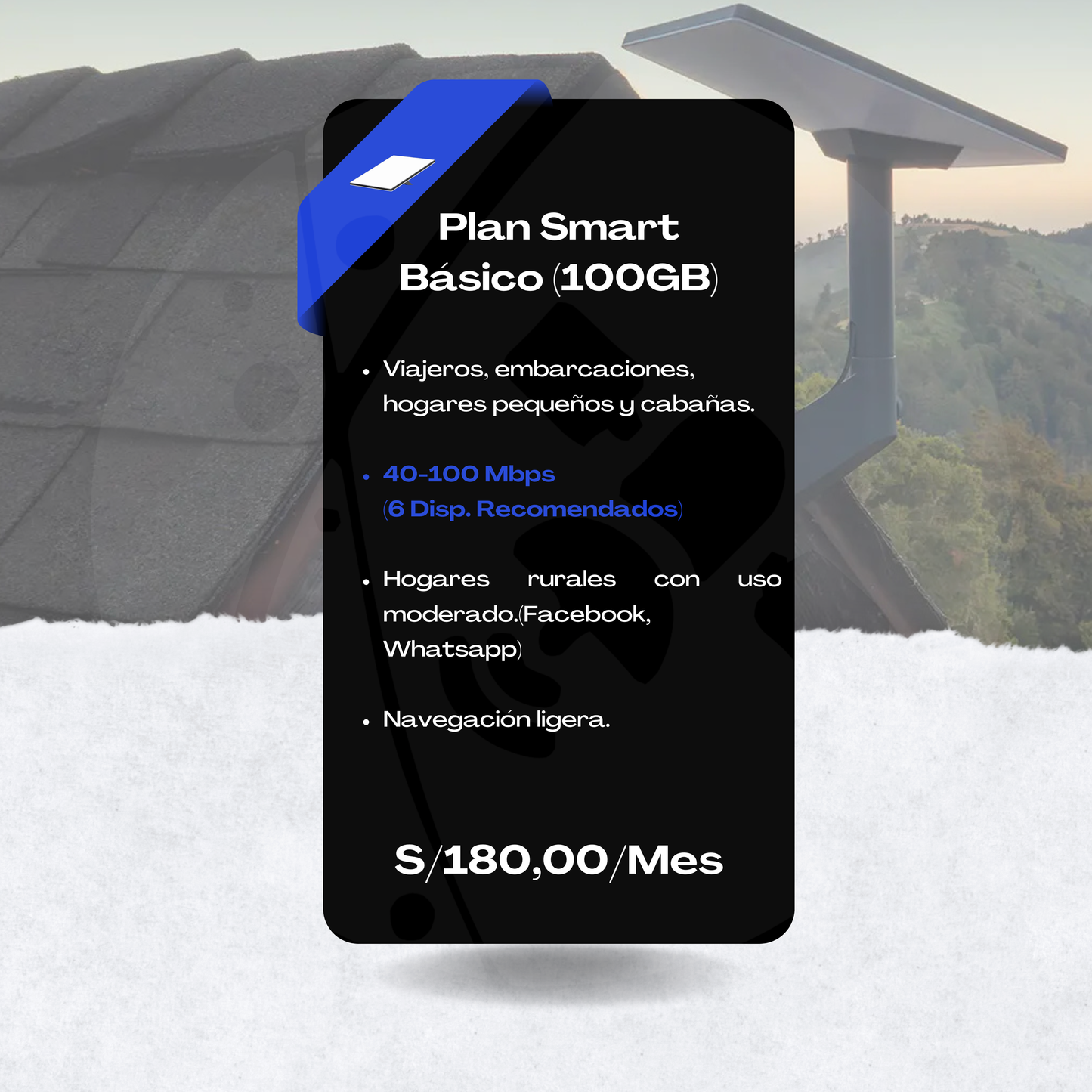 Plan Starlink Smart Básico gestionado por EasyNet – Internet satelital 100 Mbps desde $59 USD/mes