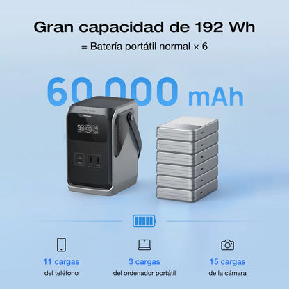 Ecoflow Trail 200DC – Estación de Energía Portátil 192Wh, 220W y 60000mAh
