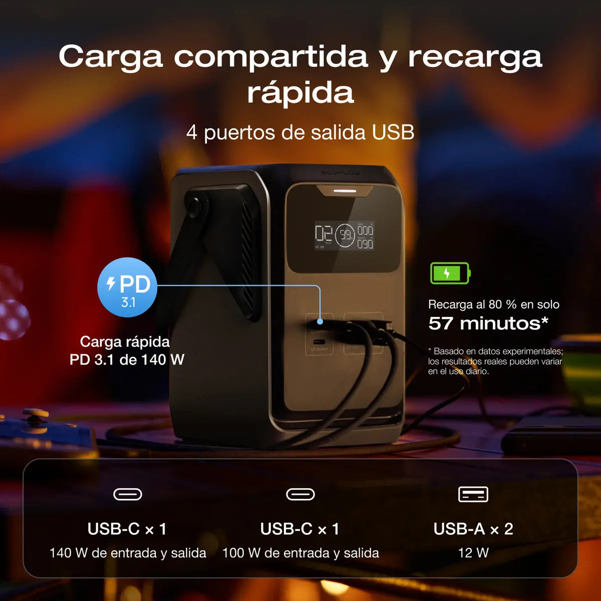 Ecoflow Trail 200DC – Estación de Energía Portátil 192Wh, 220W y 60000mAh