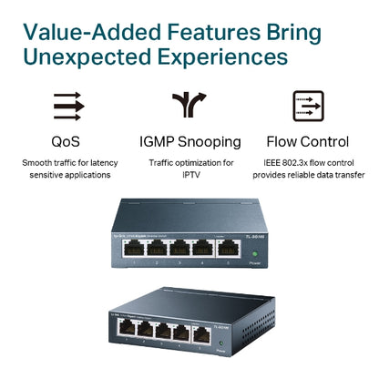 TP-Link TL-SG105 Gigabit 5 puertos.