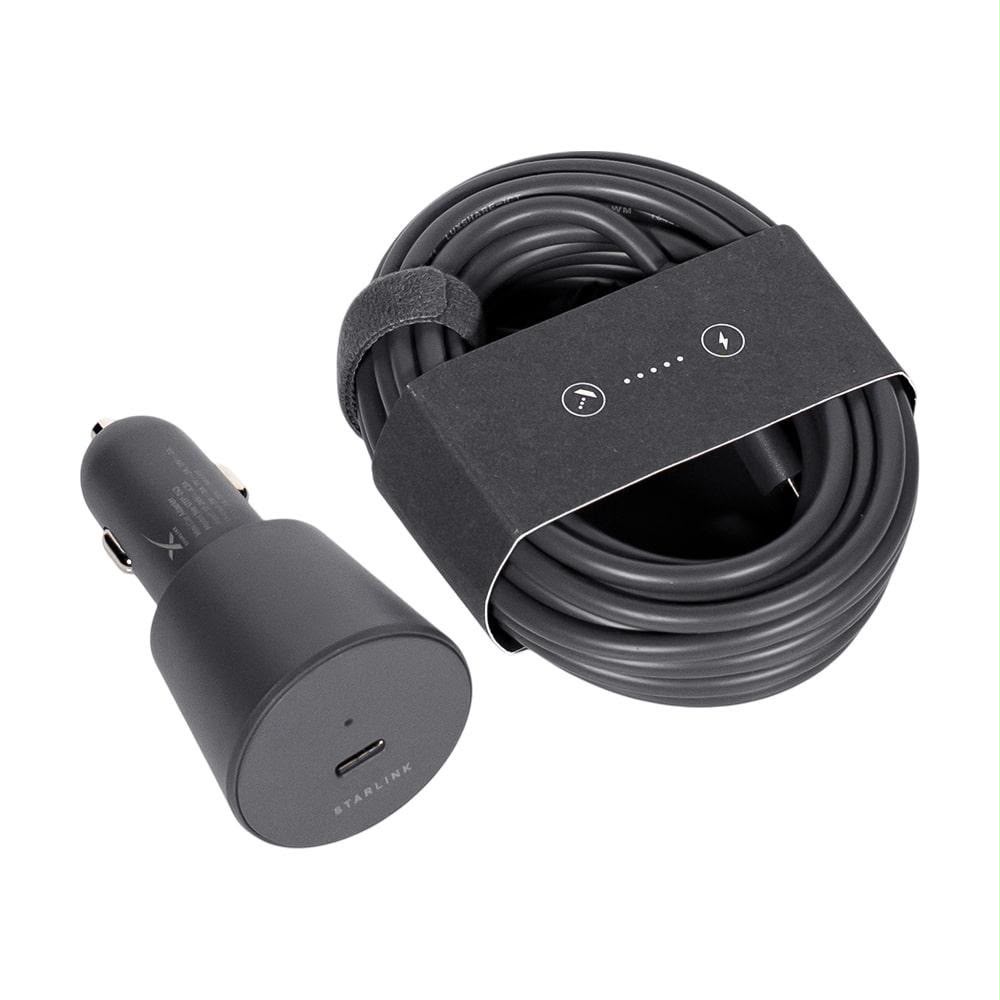 Adaptador Vehicular 12V-24V para Starlink Mini – Compatible con Flotas y Maquinaria