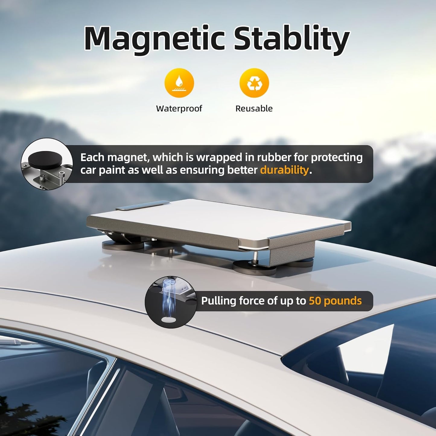 Starlink Mini Mount Magnetic Starlink Mini Car Mount Accessories Roof Mount Kit for Starlink Mini Dish Sunroof Mounting Kit with Handle for RV Truck Travel Trailer