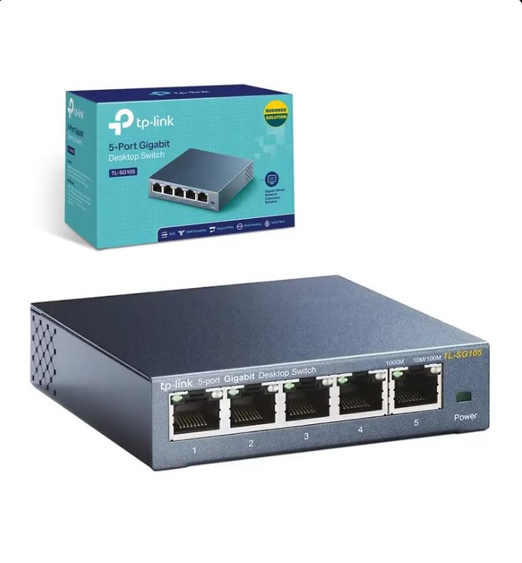 TP-Link TL-SG105 Gigabit 5 puertos.
